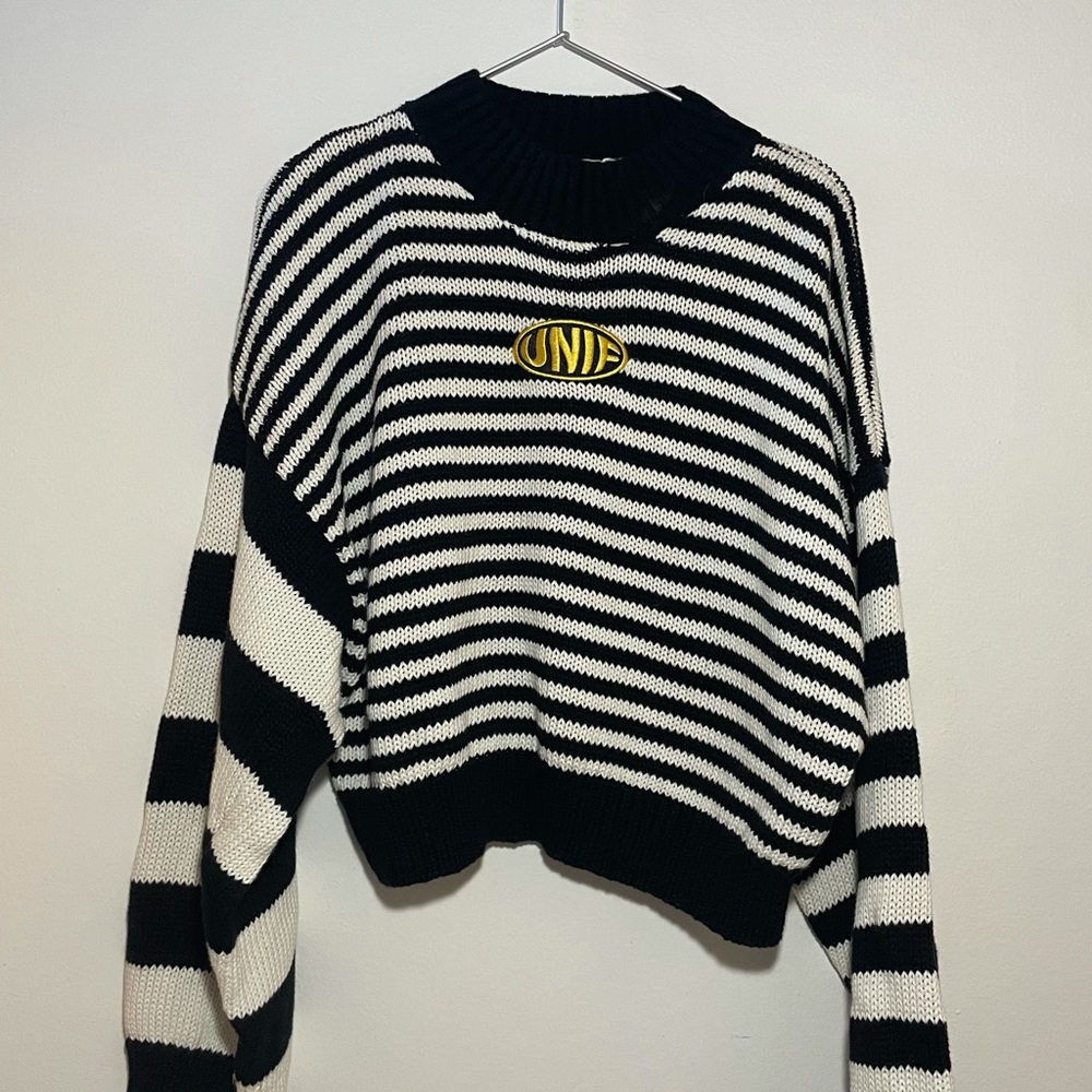 Unif Clarissa black and white striped sweater